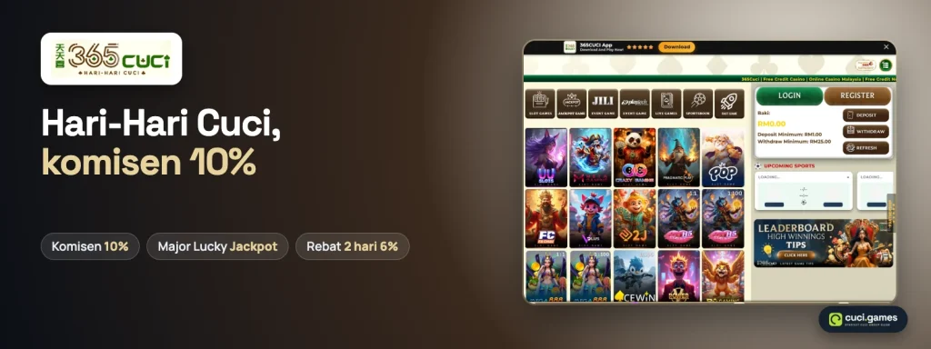 Banner 365CUCI dengan angka utama halaman promosinya