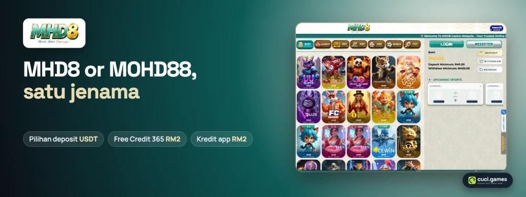 Banner MHD8 dengan angka utama halaman promosinya