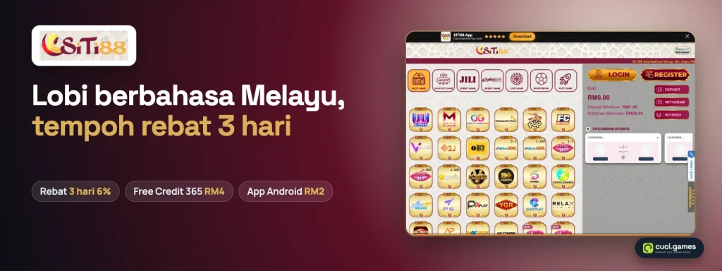 Banner SITI88 dengan angka utama halaman promosinya